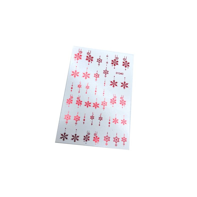 INKVICTUS Winter Snowflake Nail Decals/Sliders Red Foil 01340