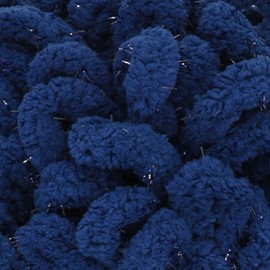 JubileeYarn Fun Finger Sparkle Loops Yarn - Polyester Jumbo Loop Yarn - 100g/Skein - Navy - 2 Skeins