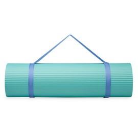 POPSUGAR 10mm Fitness Mat, 72" x 23.5" (Seafoam, Solid) with Easy Carry Strap, Extra-Thick Non-Slip Exercise Mat for Men & Women, Ideal Home Workout & Gym Mat for Abs & Floor Exercises and Stretching