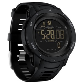 Mens Digital Watch Military Watches for Men Step Calorie Counter Watch Pedometer Stopwatch Alarm Multifunction LED Backlight 5ATM Waterproof Watch for Men
