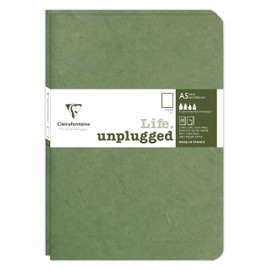 Clairefontaine Age Bag Duo 733183C Set of 2 Notebooks 14.8 x 21 cm, Stapled, 48 Sheets 90 g, Blank Green, 1 Set