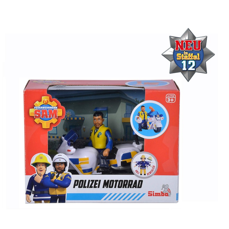 Simba 109251092 Fireman Sam Police Motorcycle with Malcolm Figure &