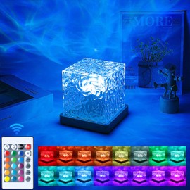 Avkast Aurora Glow Lamp,Cordless Ocean Lamp Northern Lights Cube Aura Lamp Ocean Wave Projector with 16 Colors and Dynamic Ripple Effect for Living Room Bedroom Decor