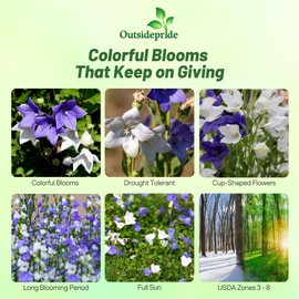 Outsidepride Carpatica Mix Bellflower Seeds for Planting - 5000 Pcs Perennial Mat-Forming Flower Seeds with Bell Shaped Blooms & Low Growth Habit for Edging Pollinator Gardens, Containers, & Borders