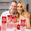50 PCS Valentines Paper Cups 9oz Red Heart Design Disposable