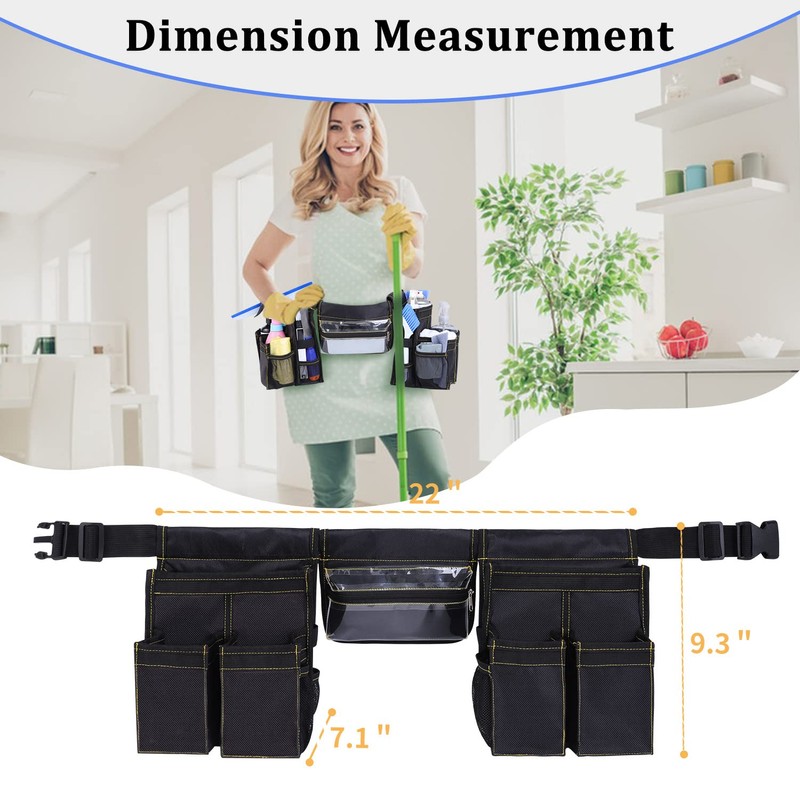 Cleaning Belt,Tool Pouch Waist Apron with Pockets Cleaning Supplies for