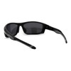 Mens Polarized Plastic Rim Warp Sport Sunglasses Shiny Black Black