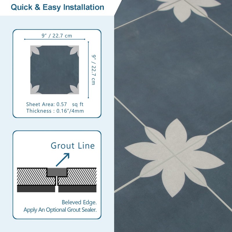 INNO STCIEKRS 16-Sheet Peel and Stick Floor and Wall Tile