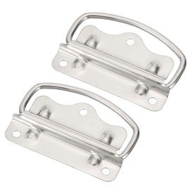 uxcell Chest Handles, 2Pcs - Stainless Steel Pull Handles, Folding Handle for Wooden Box Tool Box Jewelry Box Industrial Box Cutting Board Trunk (Silver)