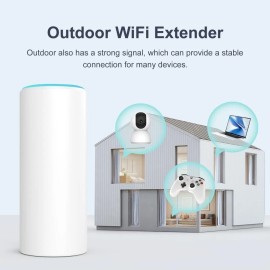 gog AC1200 Outdoor WiFi Extender | IP44 Weatherproof | Dual Band 2.4GHz 5GHz | Up to