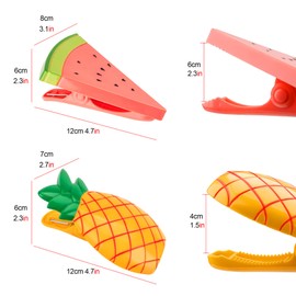 CAIRIAC Pineapple Beach Towel Clips for Beach Chairs Cruise, 4 Pack Large Plastic Clothespins Heavy Duty Watermelon Pool Chair Clips for Towels, Pool Accessories (Orange, Pink)