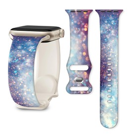 BALQOIFD Sport Bands Compatible with iWatch Band 38mm 40mm 41mm, Funny Soft Wristband Waterproof Replacement Sport Strap for iWatch Bands Series 9 8 7 6 5 4 3 2 1 SE Ultra Glitter Stars