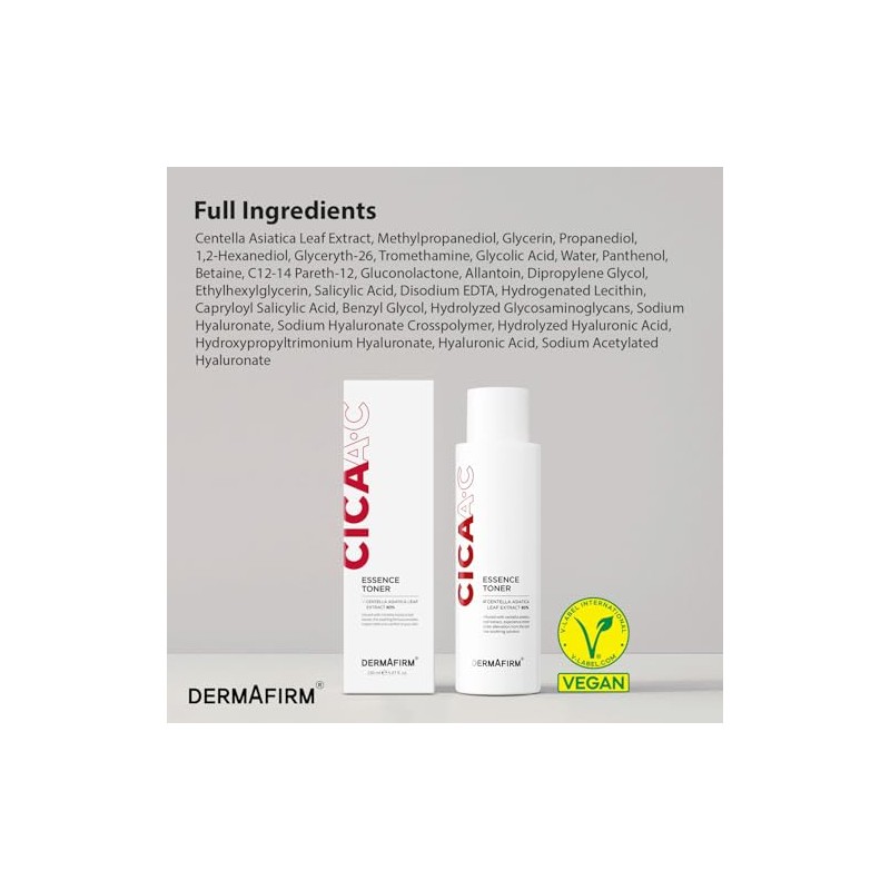 DERMAFIRM CICA AC Essence Toner for Acne-Prone Skin | Exfoliating