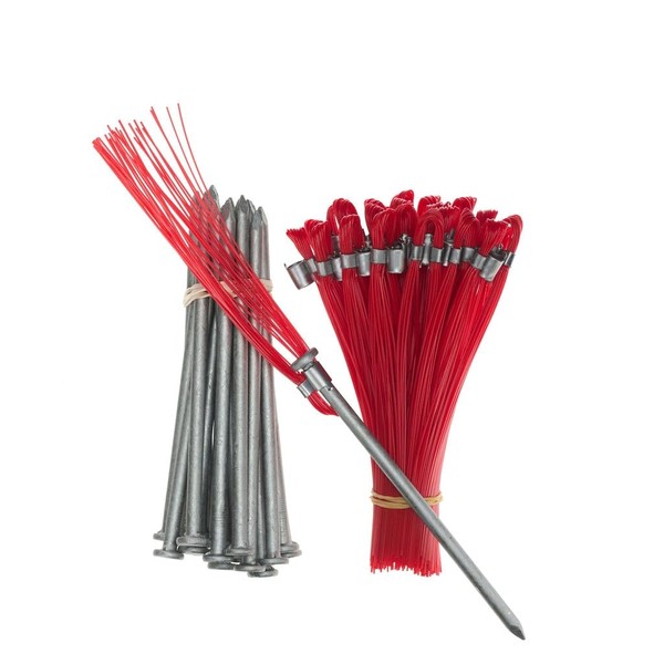 Trail Chasers Heavy Duty Ground Markers Red 6 Inch Whiskers
