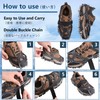 JEELAD Crampons, 24 Prong Chain Spike, Kanjiki, 201 Stainless Steel,