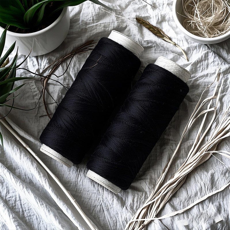 Sewing Thread - TRACOMPAN 2PCS Black Cotton Threads | Sewing