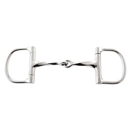 Korsteel Stainless Steel Slow Twist Dee Ring Snaffle Bit, 4.75"