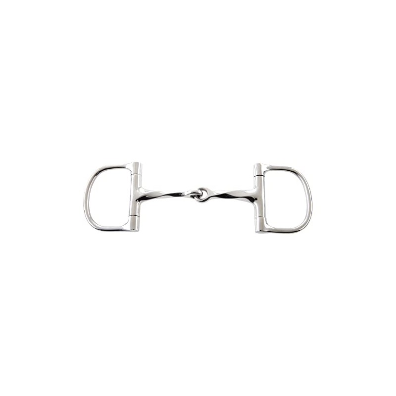 Korsteel Stainless Steel Slow Twist Dee Ring Snaffle Bit, 4.75"