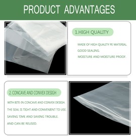 Gallon Storage Clear Bags Reclosable Plastic Zip Bags,4mil Heavy Duty Poly Baggies with Resealable Zip Lock,9x12"Clear Zip Bags Sealing Bags for Storage, Packaging & Shipping.Pack of 200