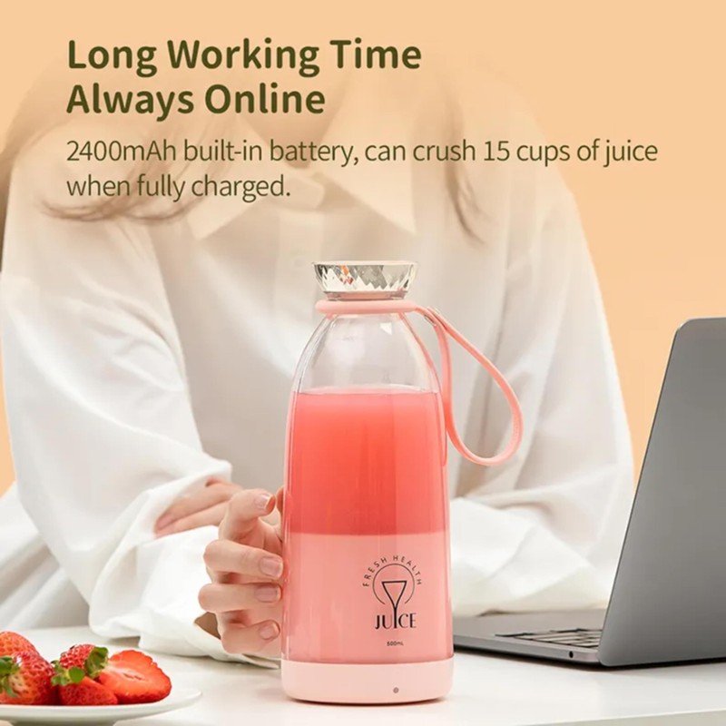 Buzveuya Portable Blender, Personal Smoothie Maker with 6 Blades, Rechargeable