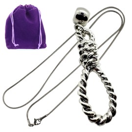 Noose Pendant - Elegant Stainless Steel Snake Chain Necklace with Metal Alloy Noose Charm - Noose Pendant Necklace for Stylish Accessorizing - Durable Noose Chain Necklace for Men and Women