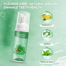 Fluoride Free Foam Kids Toothpaste - Natural Teeth Clean and Whitening Toothpaste with Mint Flavor for U Shaped Toothbrush Travel Size (2Watermelon)