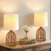 GyroVu Rattan Table Lamp Set of 2, Bedside Lamps Rustic