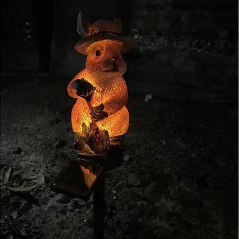 Solar Garden Light Bunny Statue Plastic IP65 Waterproof All Weather