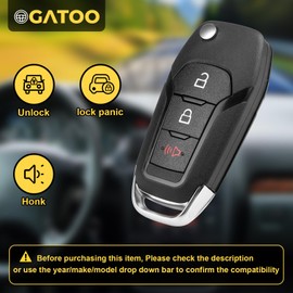OGATOO Key Fob Flip Smart Keyless Entry Remote Control Compatible with 2015 2016 2017 2018 2019 2020 2021 2022 Ford F150 F250 Explorer F350 F450 F550 Ranger Bronco Ecosport