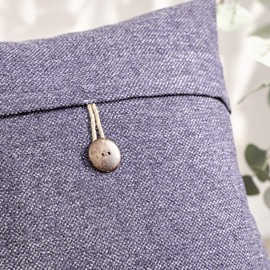 Phantoscope Pack of 2 Farmhouse Throw Pillow Covers Button Vintage Linen Decorative Pillow Cases for Couch Bed and Chair Purple 12 x 20 Inches 30 x 50 cm