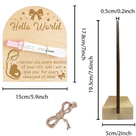 FREEBLOSS Pregnancy Announcement for Husband Wood Pregnancy Test Keepsake Sign Baby Gift Sets for Family Member Surprise Gift, Bowknot Pattern 15x17.8cm/5.9x7inch