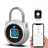 Eseesmart Fingerprint Gym Locker Padlock, Fingerpirnt Bluetooth APP Control Smart