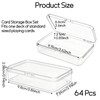 64 Pcs Playing Card Box, Clear, Snap Closed, Storage Organizer