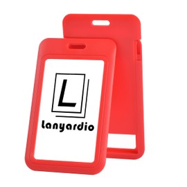 1 Pack Sliding ID Badge Holder with Clear Window Red ID Card Holder Protector Pouch for Office School ID Credit Cards Proximity Key Cards Driver’s Licenses and Passes