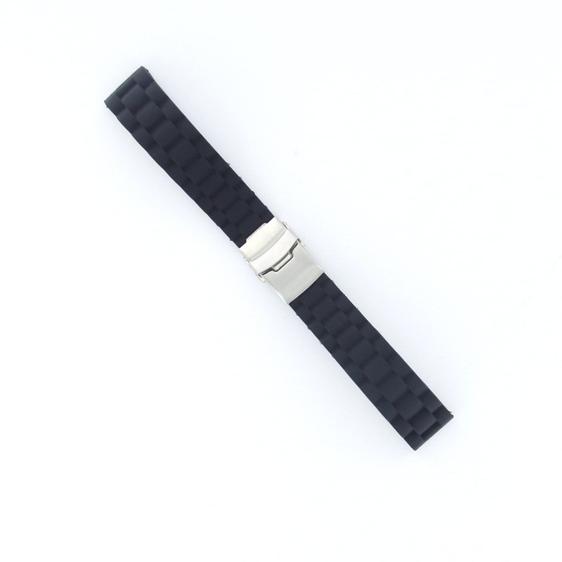 時計バンド 　交換ベルト　 腕時計ストラップ 　防水 　シリコーン　長さ調整でき　18mm ブラック