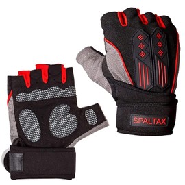 Training Gloves, Men's, Fitness, Muscle Training Gloves, Gym Gloves, Men's, Fingerless Gloves, Red (L, Red)