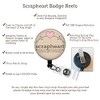 Cute Glitter Heart Badge Reel, Valentine's Day Felt Retractable ID