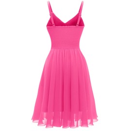 Ellames Women's 2025 Summer Dress Spaghetti Strap Cocktail Swing Beach Dresses V Neck Sundress Fuchsia 2XL