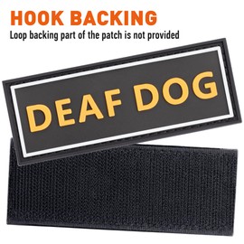 Dogline Deaf Dog Patches for Harnesses and Vests – Removable 3D Rubber Patches with Hook Backing – for Small Medium or Large Dogs, 1"x 2.75" - 2 Patches