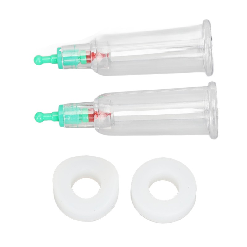 2pcs Finger Cupping Therapy Cups with Silicone Flat Elbow Rings
