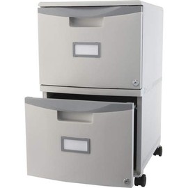Storex Industries Corporation Mobile File; 2-Drawer; w/Lock;11-3/4"x17-1/4"x10";Platinum