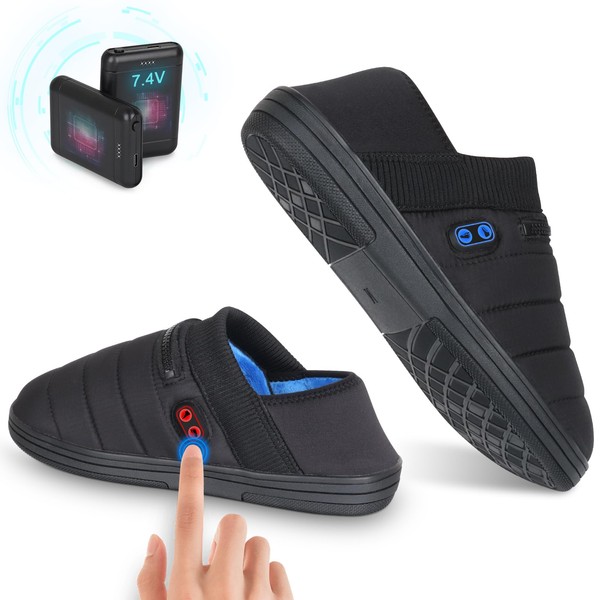 Heated Slippers, BIAL 7.4V Unisex Cordless Heat Foot Warmers Electric