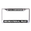 Recreational Pilot Chrome License Plate Frame