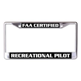 Recreational Pilot Chrome License Plate Frame