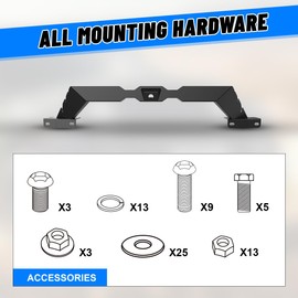 I1MOTOR Front Bumper Set for 2021 2022 2023 Ford Bronco w/Side Wings & Bull Bar & Skid Plate & Sensor Holes & Installable Winch, Heavy Duty Offroad Pickup Truck Accessories