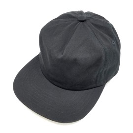 AcademyFits 5 Panel Mid Crown Cotton Vintage Painters Cap Buckle Back Strap Adjustable Men Women Unisex Flat Visor Hat (Black)