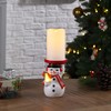 Mr. Christmas 6 in. Ceramic Lit Snowman Candle Holder and