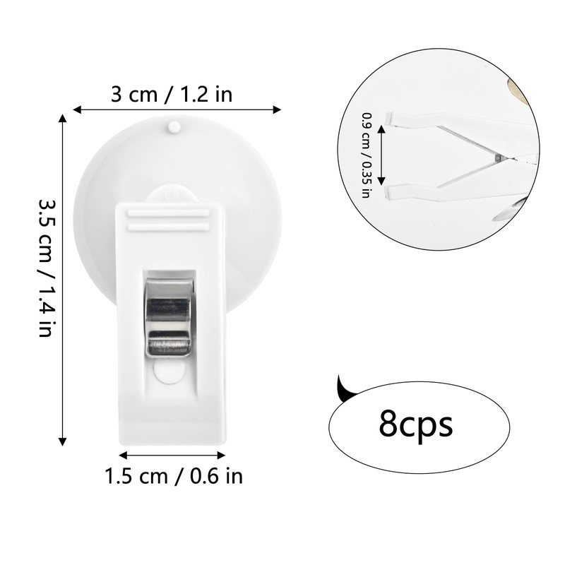8 Pcs Suction Cup Clip Multiple Purpose Round Suction Cup