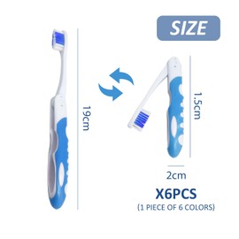 EHDWXVZM 6 Faltbare Zahnbürsten, Zahnreinigungswerkzeuge, Tragbare Weiche Borstenzähnepests, Geeignet Für Reisen, Camping Und Geschäftsreisen.