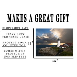 Ocean Beach Lighthouse Kitchen Glass Cutting Board Barn Decorative Gift Light House Design